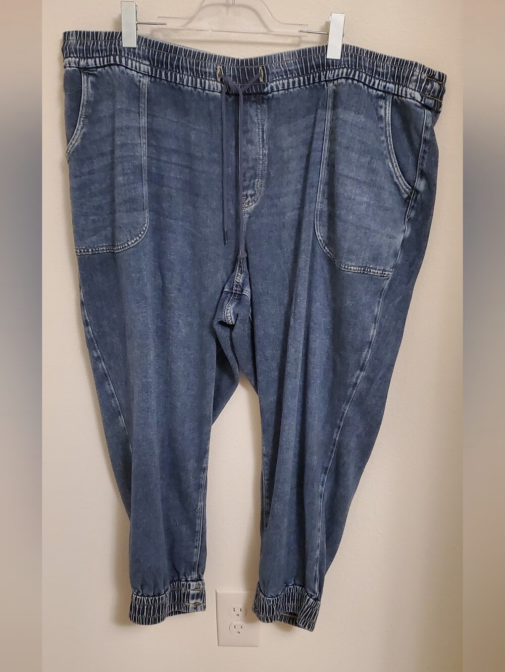 Lane Bryant Mid-Rise Boyfriend Casual Drawstring Jogger Jeans - Blue Size 28